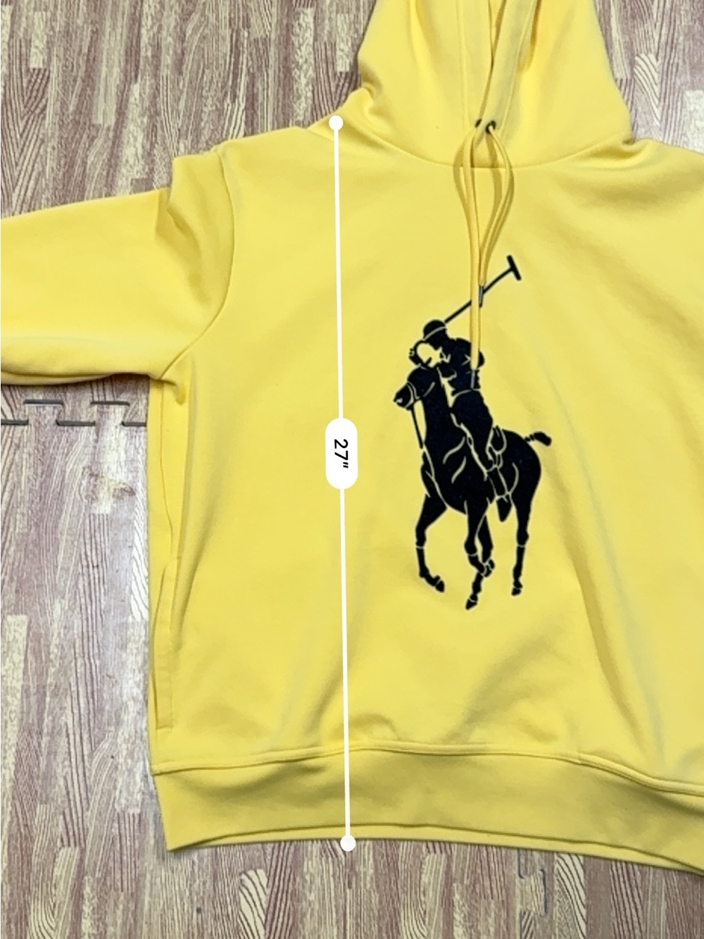 Polo Ralph Lauren Big Pony Hoodie Men’s Large Yellow Pullover Mens Preppy - Picture 7 of 7